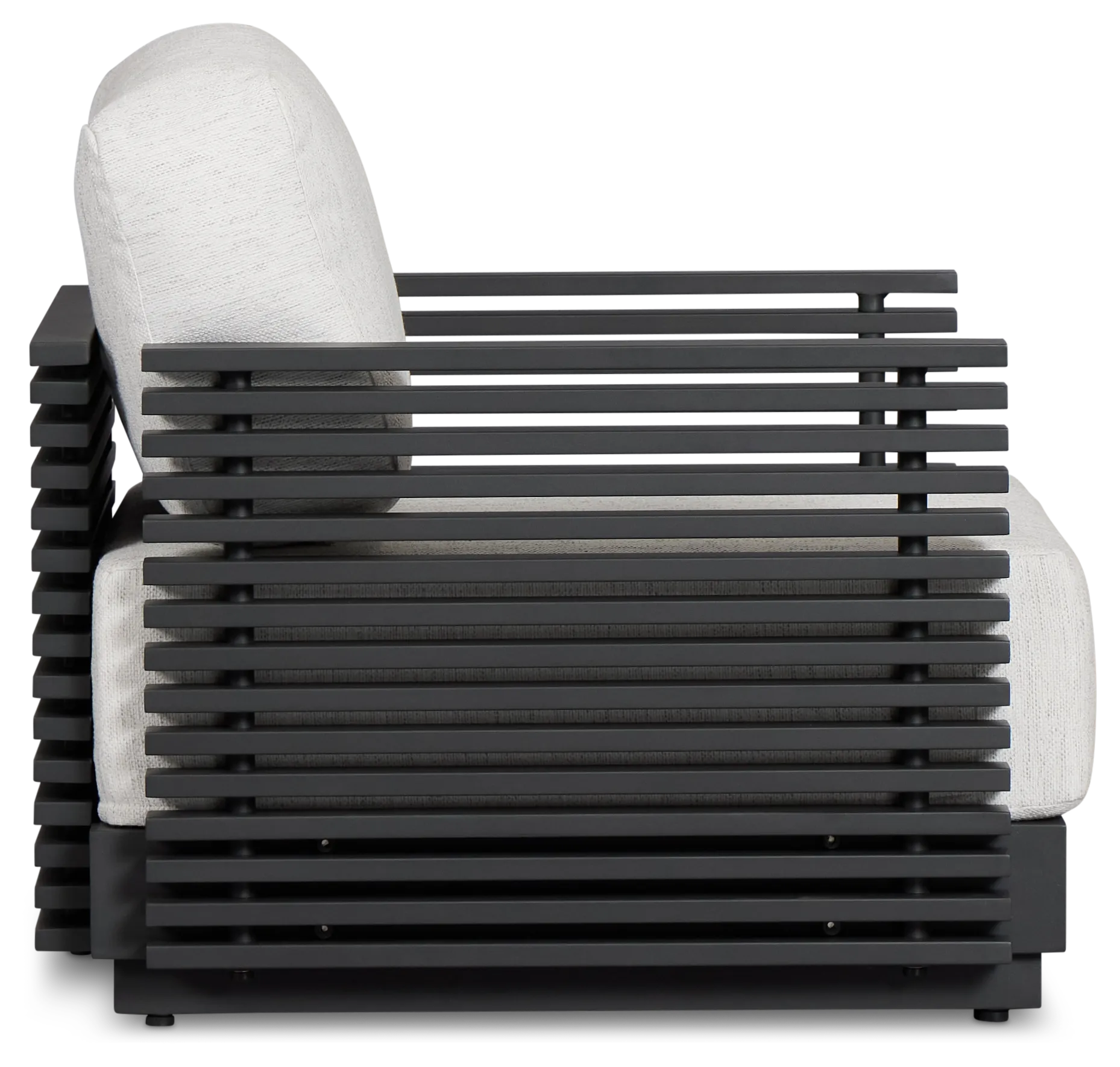 Monterey Black Aluminum Chair With Light Gray Cushions