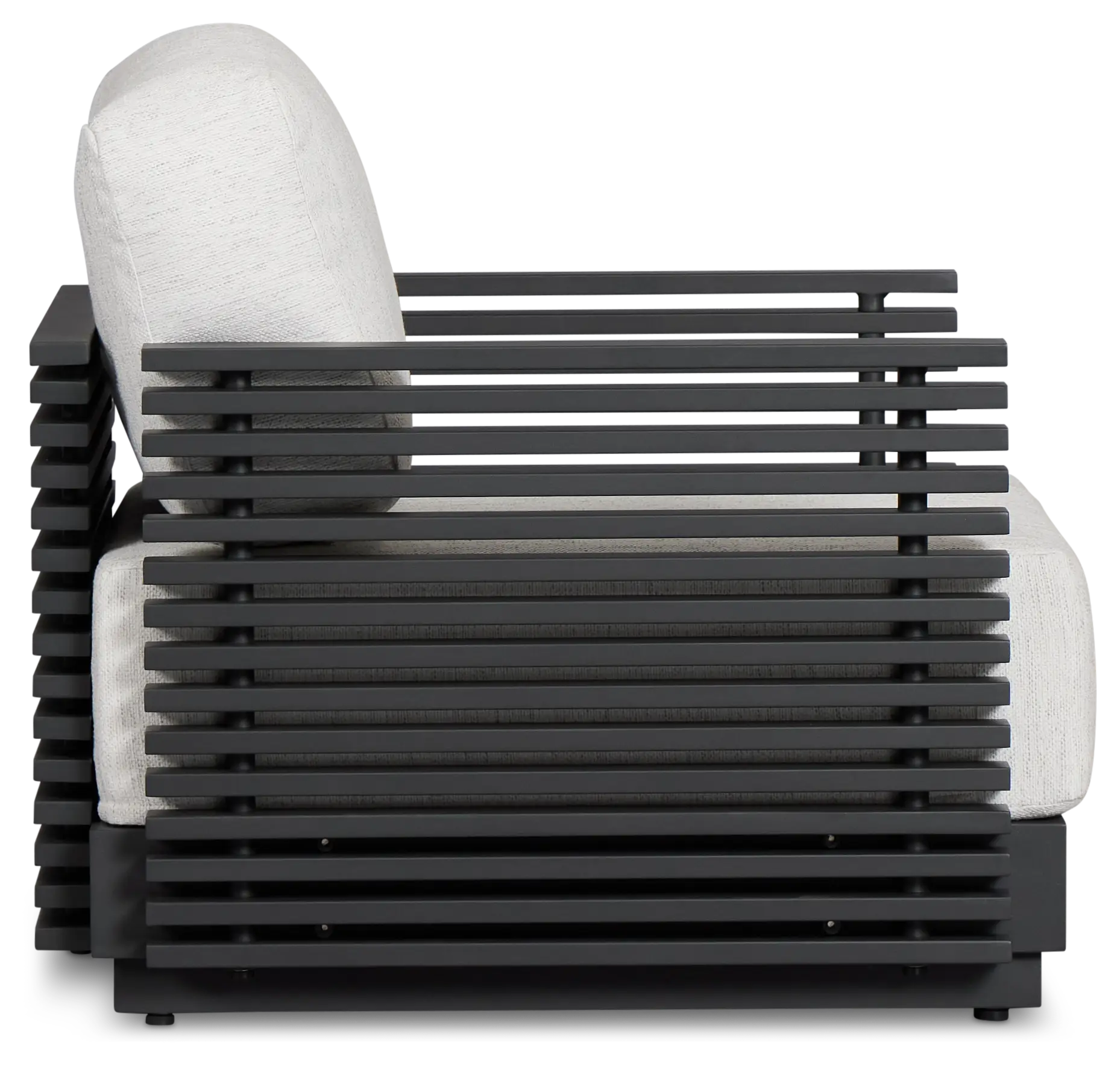 Monterey Black Aluminum Chair With Light Gray Cushions Monterey Black Aluminum Chair With Light Gray Cushions