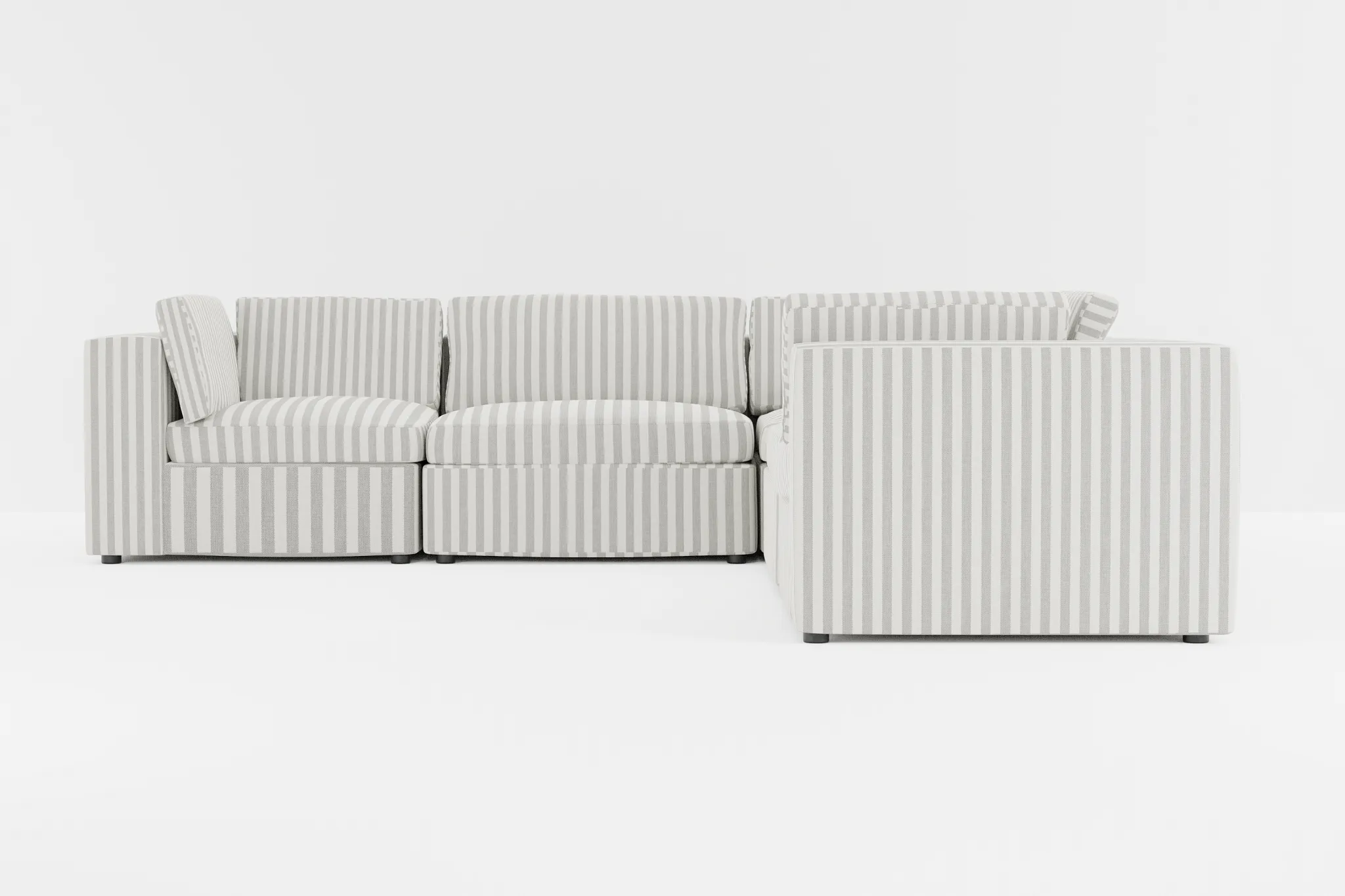 Destin Sea Lane Dark Gray Fabric 5-piece Modular Sectional