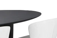 Nomad Black 78" Oval Table & 4 Light Beige Chairs W/ Black Legs