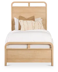 Lyndie Light Tone Panel Bed