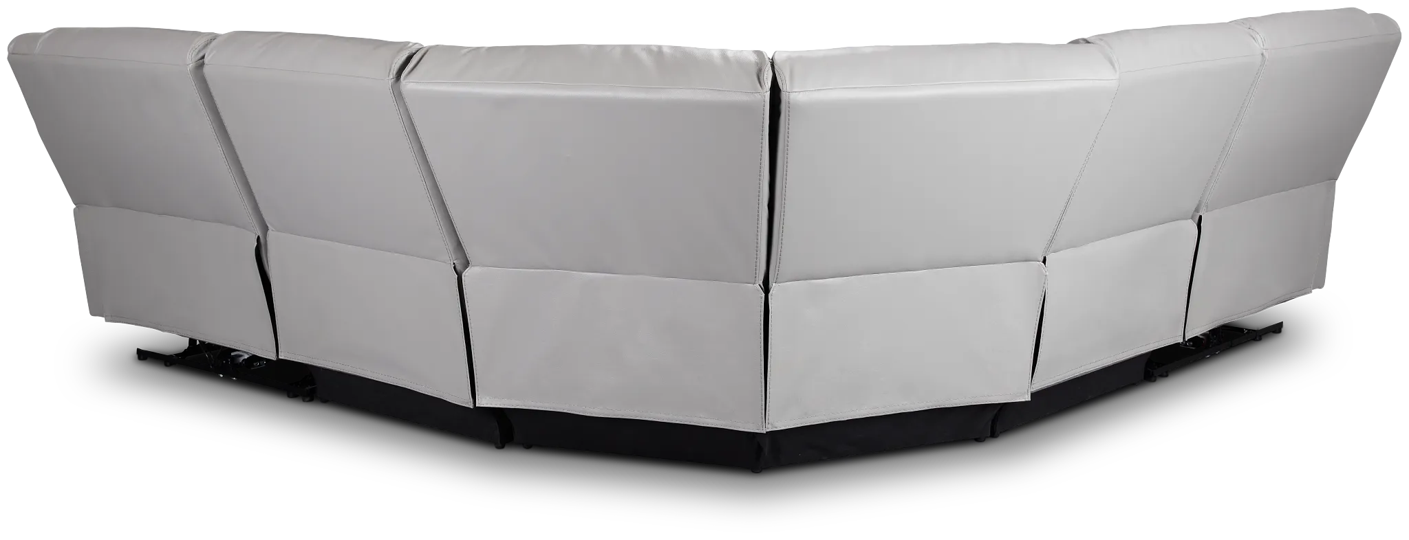 Peyton Light Gray Lthr/vinyl Small Two-arm Power Reclining Sectional