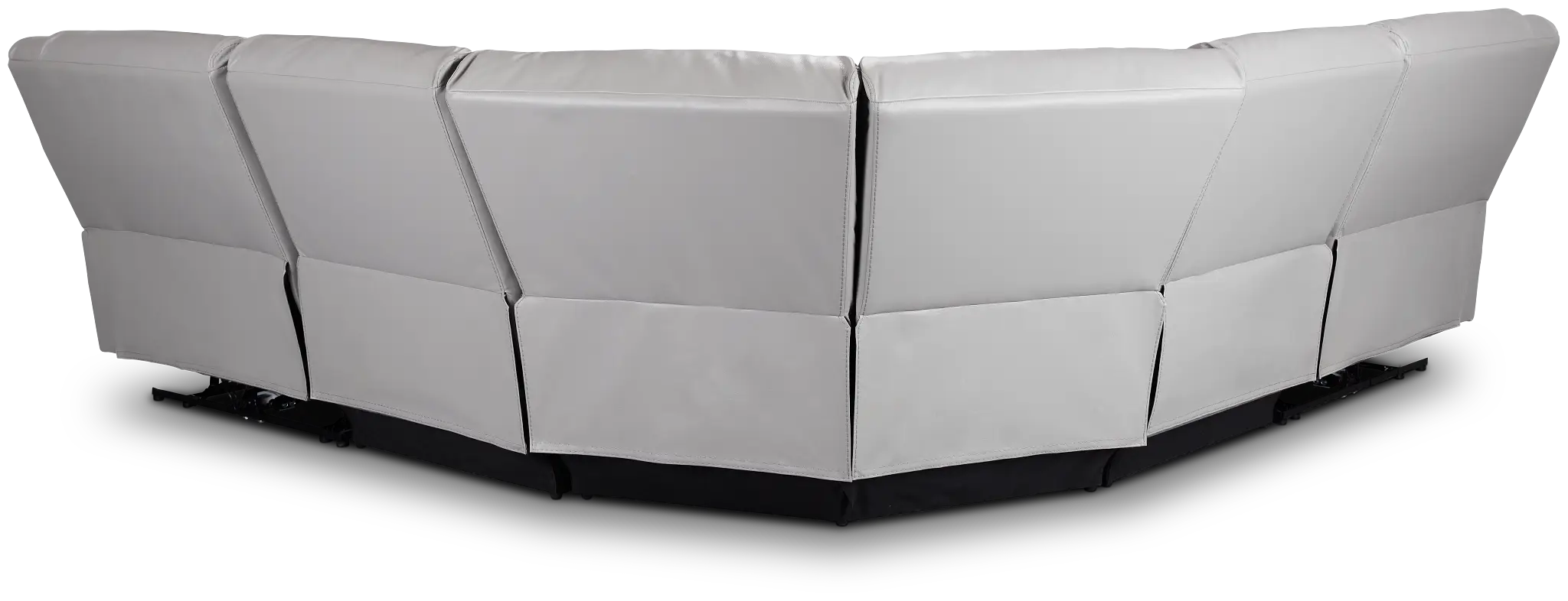 Peyton Light Gray Lthr/vinyl Small Two-arm Power Reclining Sectional Peyton Light Gray Lthr/vinyl Small Two-arm Power Reclining Sectional