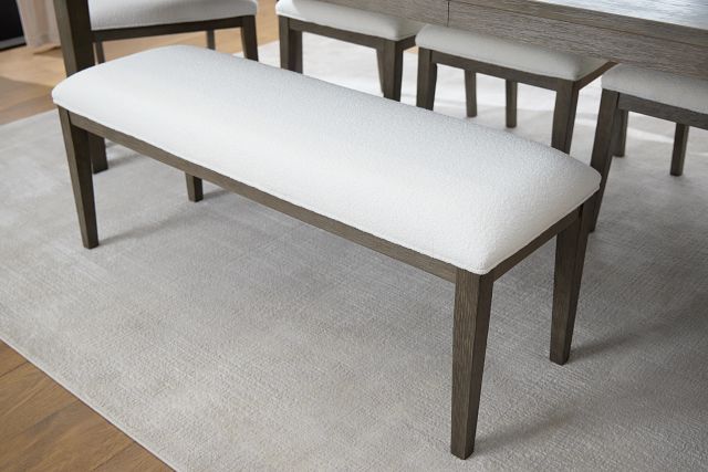 Alden Gray Upholstered Dining Bench