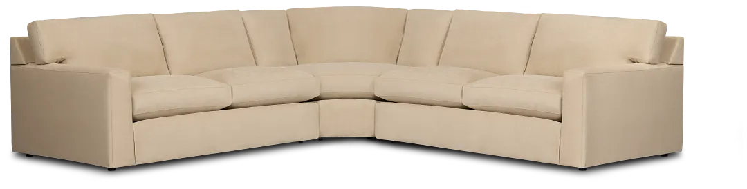 Hudson Beige Fabric Small 2-arm Wedge Sectional
