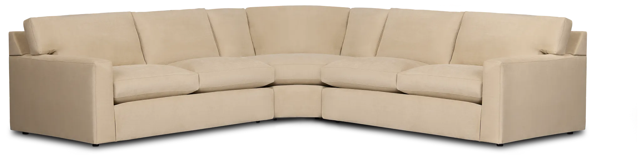 Hudson Beige Fabric Small 2-arm Wedge Sectional