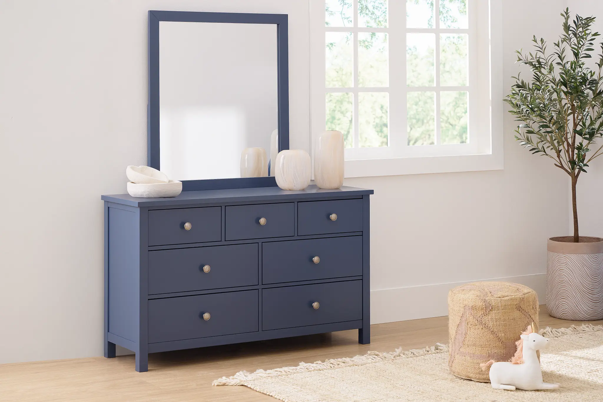 Charleston Dark Blue Dresser & Mirror Charleston Dark Blue Dresser & Mirror