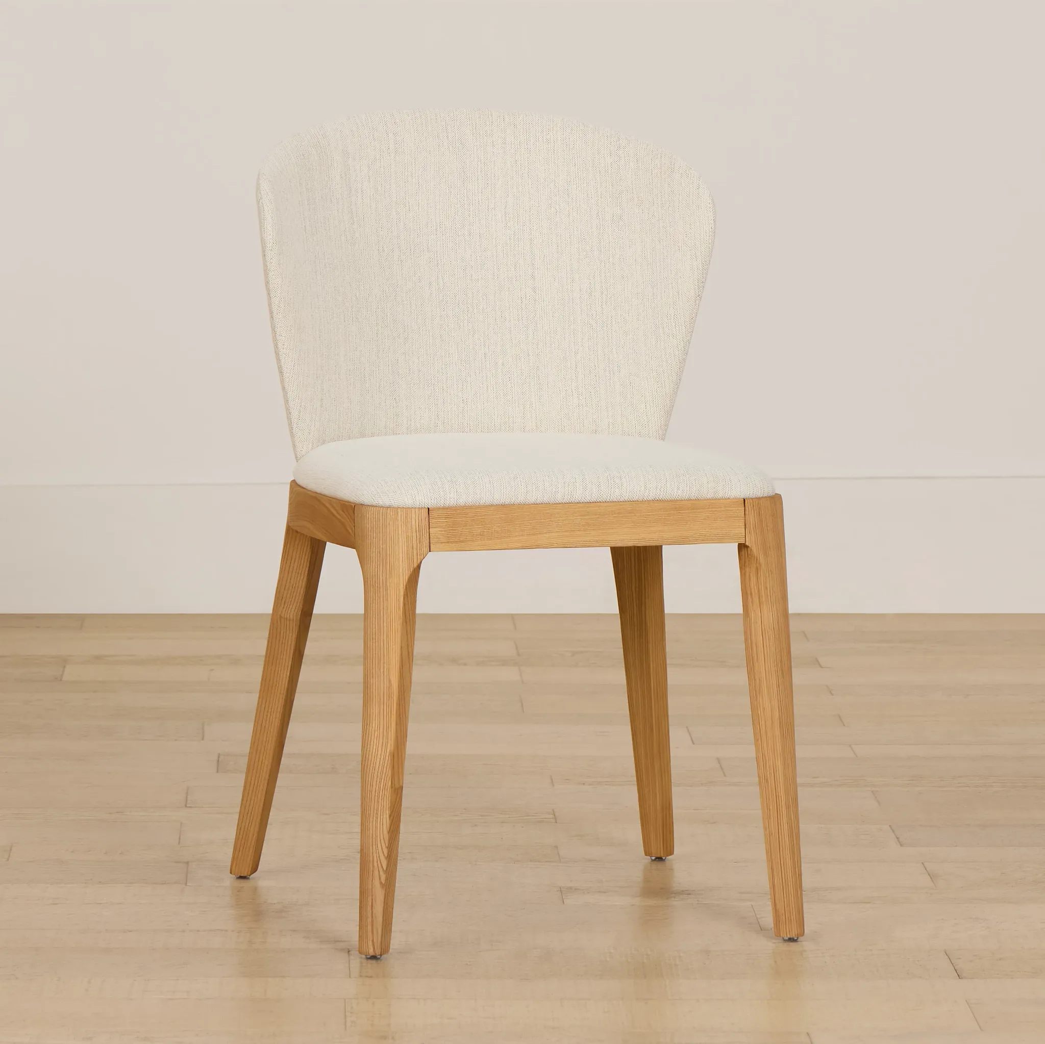 Nomad Light Beige Upholstered Side Chair With Light Tone Legs