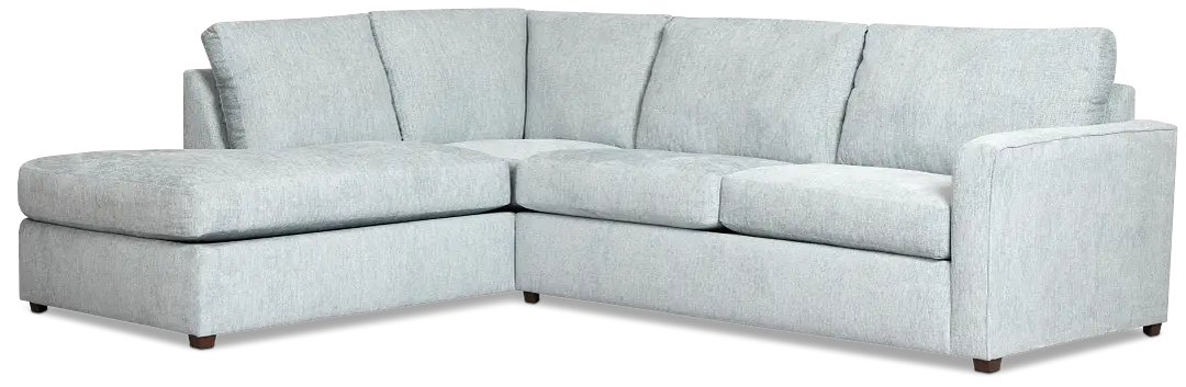 Shore Light Blue Fabric Left Bumper Sectional Shore Light Blue Fabric Left Bumper Sectional