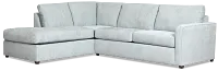Shore Light Blue Fabric Left Bumper Sectional