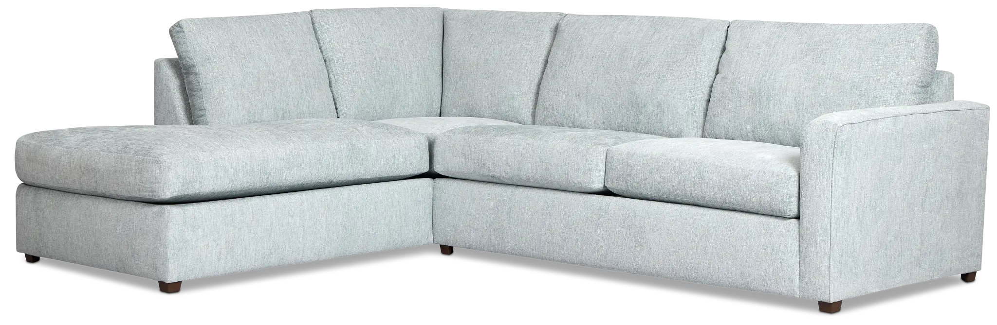 Shore Light Blue Fabric Left Bumper Sectional Shore Light Blue Fabric Left Bumper Sectional