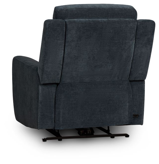 Dean Dark Blue Fabric Power Recliner