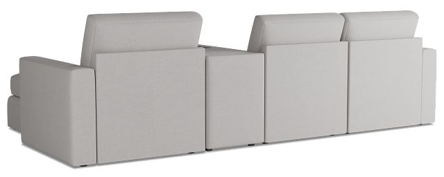 Citymod Light Gray Fabric Small Right Chaise Sectional With Media Console