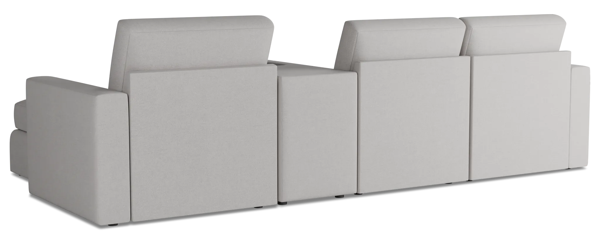 Citymod Light Gray Fabric Small Right Chaise Sectional With Media Console