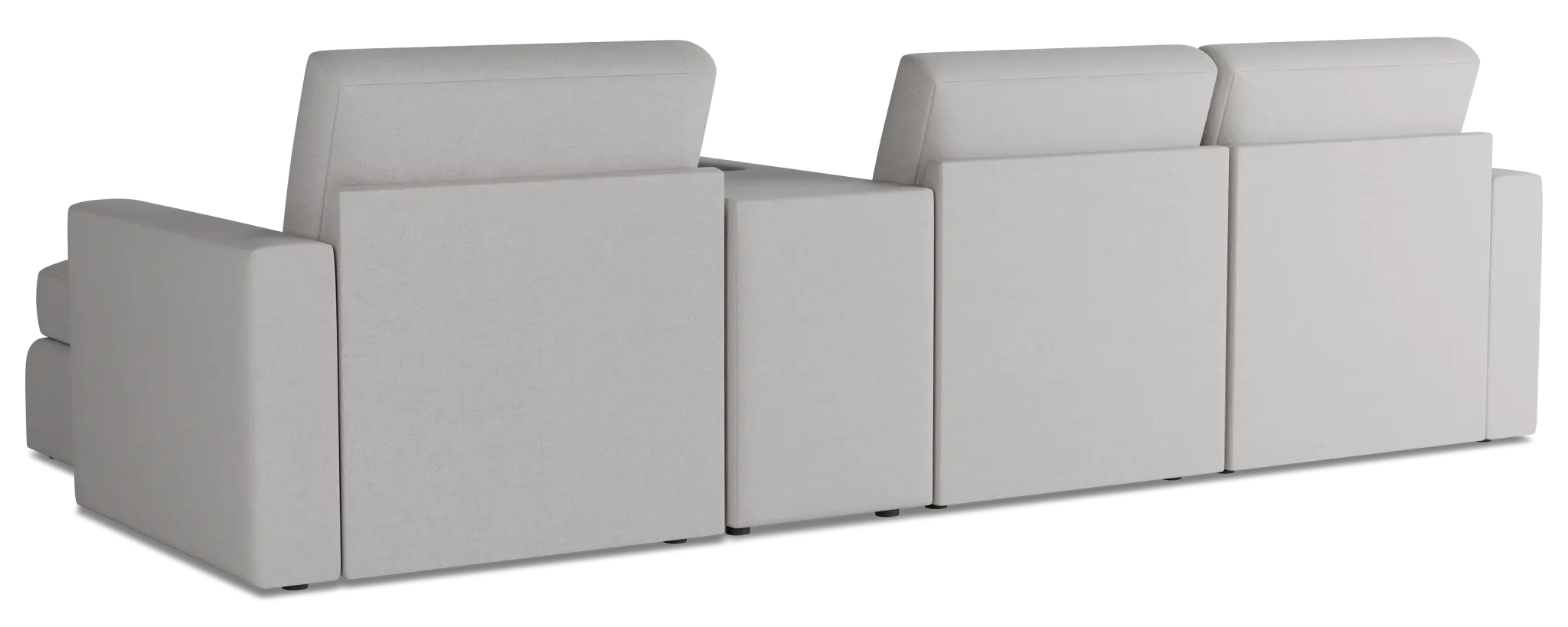 Citymod Light Gray Fabric Small Right Chaise Sectional With Media Console Citymod Light Gray Fabric Small Right Chaise Sectional With Media Console