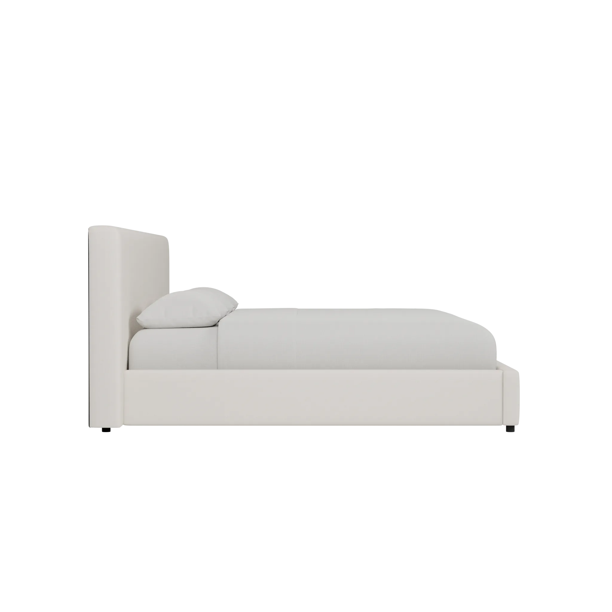 Grayton Merino Light Beige 44" Upholstered Platform Bed