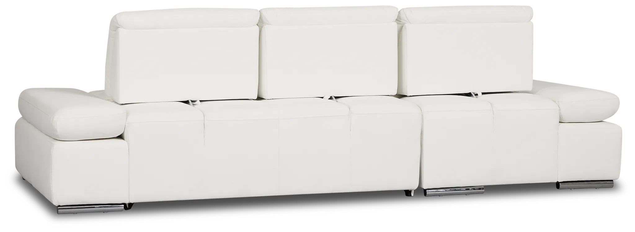 Eden White Micro Left Chaise Sleeper Sectional