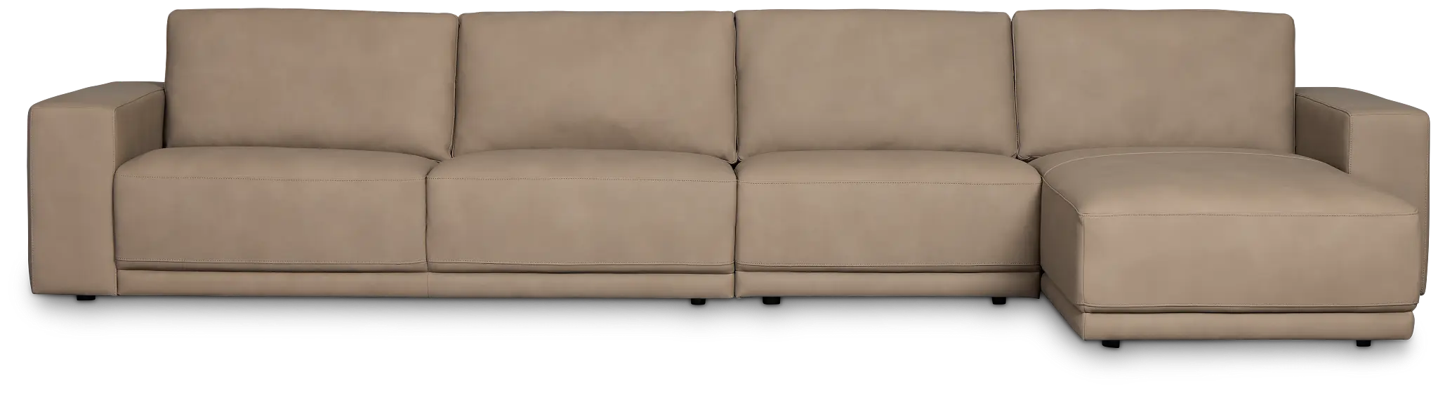 Kellan Taupe Leather Small Right Chaise Sectional Kellan Taupe Leather Small Right Chaise Sectional