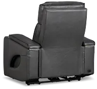 Nova Dark Gray Lthr/vinyl Power Recliner W/ Massage