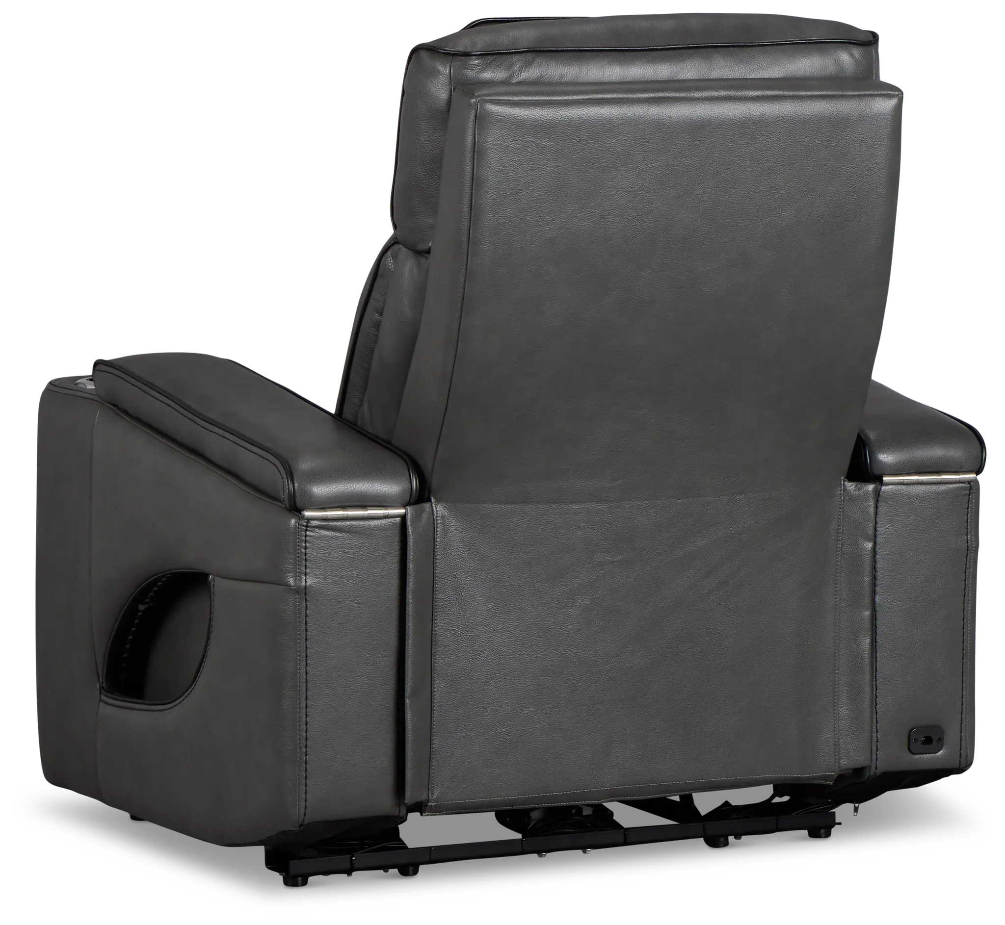 Nova Dark Gray Lthr/vinyl Power Recliner W/ Massage Nova Dark Gray Lthr/vinyl Power Recliner W/ Massage