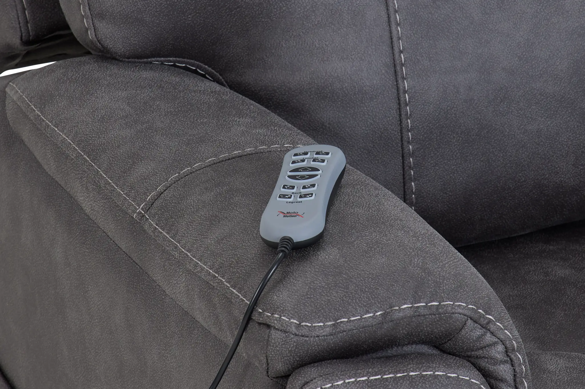Akron Dark Gray Micro Power Lift Recliner With Power Lumbar Akron Dark Gray Micro Power Lift Recliner With Power Lumbar