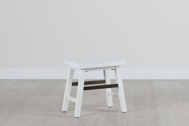 Heron Cove White Curved Stool