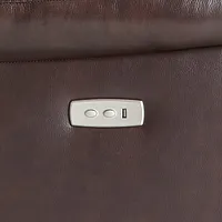 Mason Brown Leather Power Swivel Glider Recliner