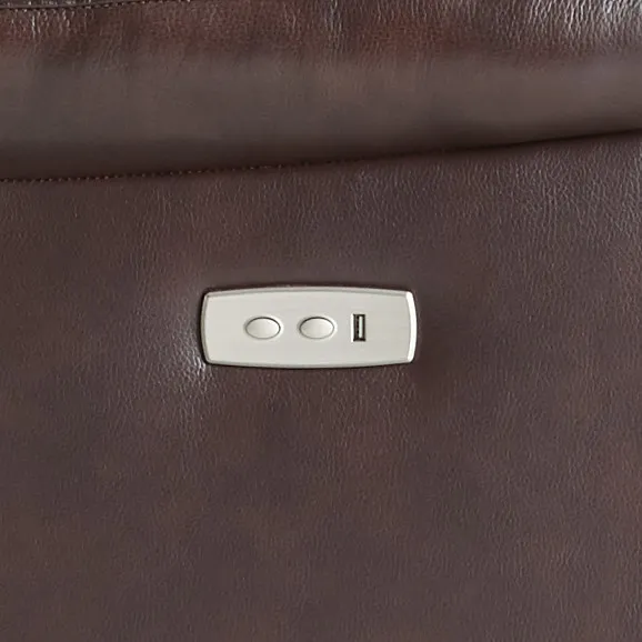 Mason Brown Leather Power Swivel Glider Recliner