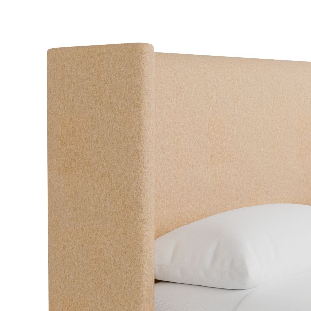 Captiva Merino Taupe 48" Upholstered Shelter Bed