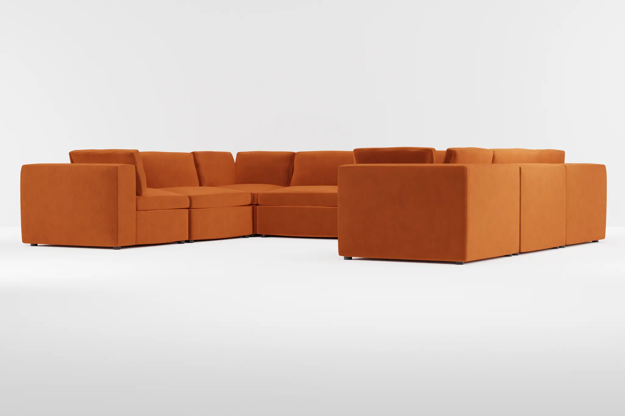 Destin Joya Orange Velvet 8-piece Modular Sectional Destin Joya Orange Velvet 8-piece Modular Sectional