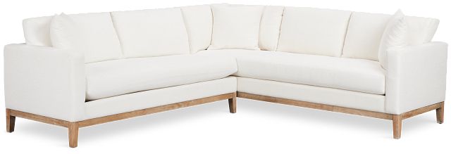 Emma White Fabric Small Two-arm Sectional