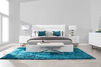 Cortina White Uph Platform Bed