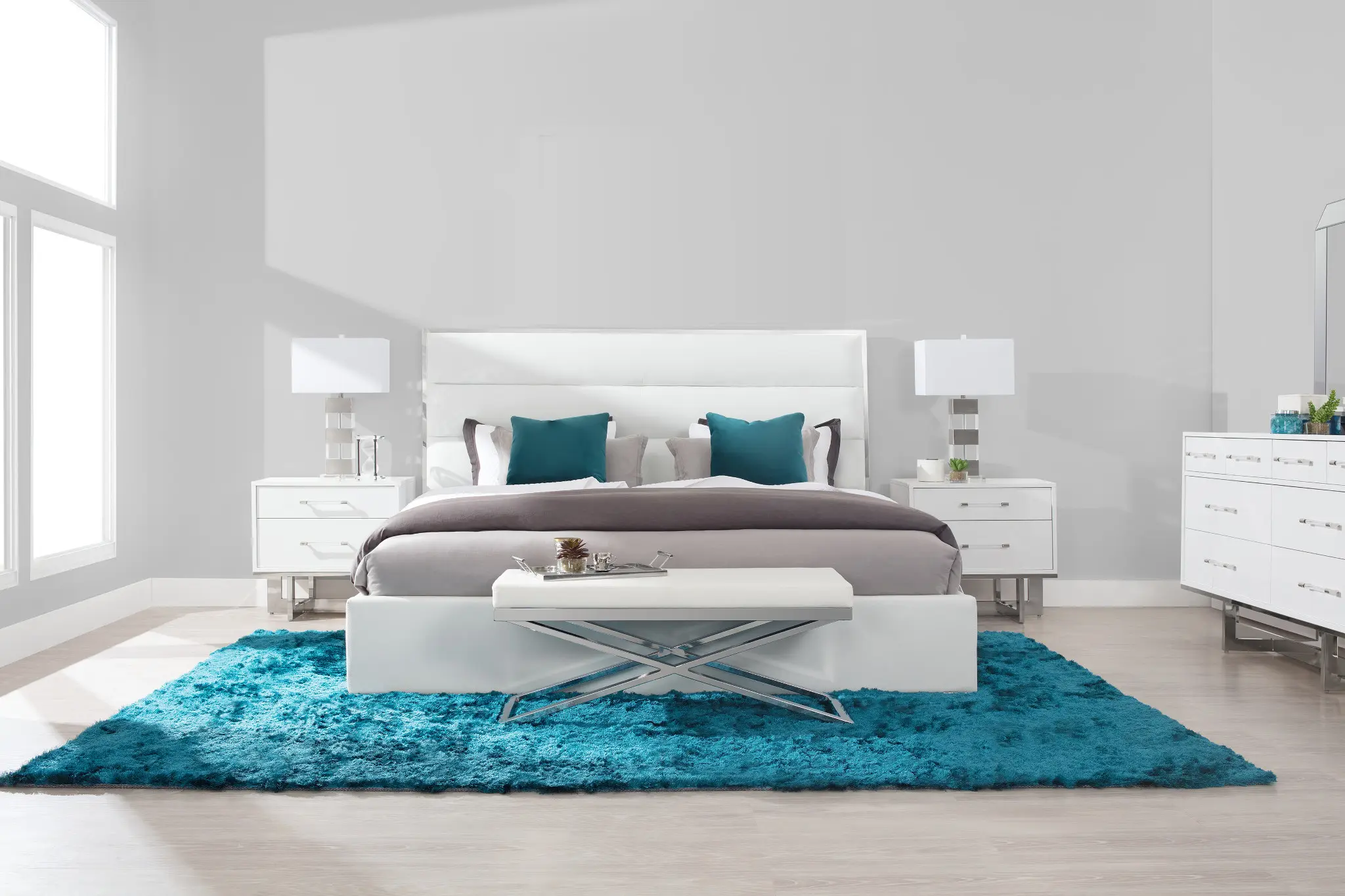 Cortina White Uph Platform Bed Cortina White Uph Platform Bed