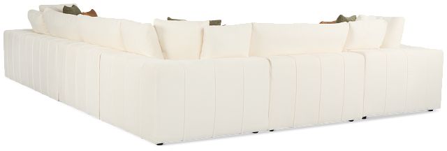 Cruz White Fabric 6-piece Modular Sectional