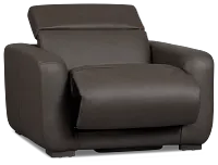 Kieran Dark Brown Lthr/vinyl Power Recliner With Power Headrest