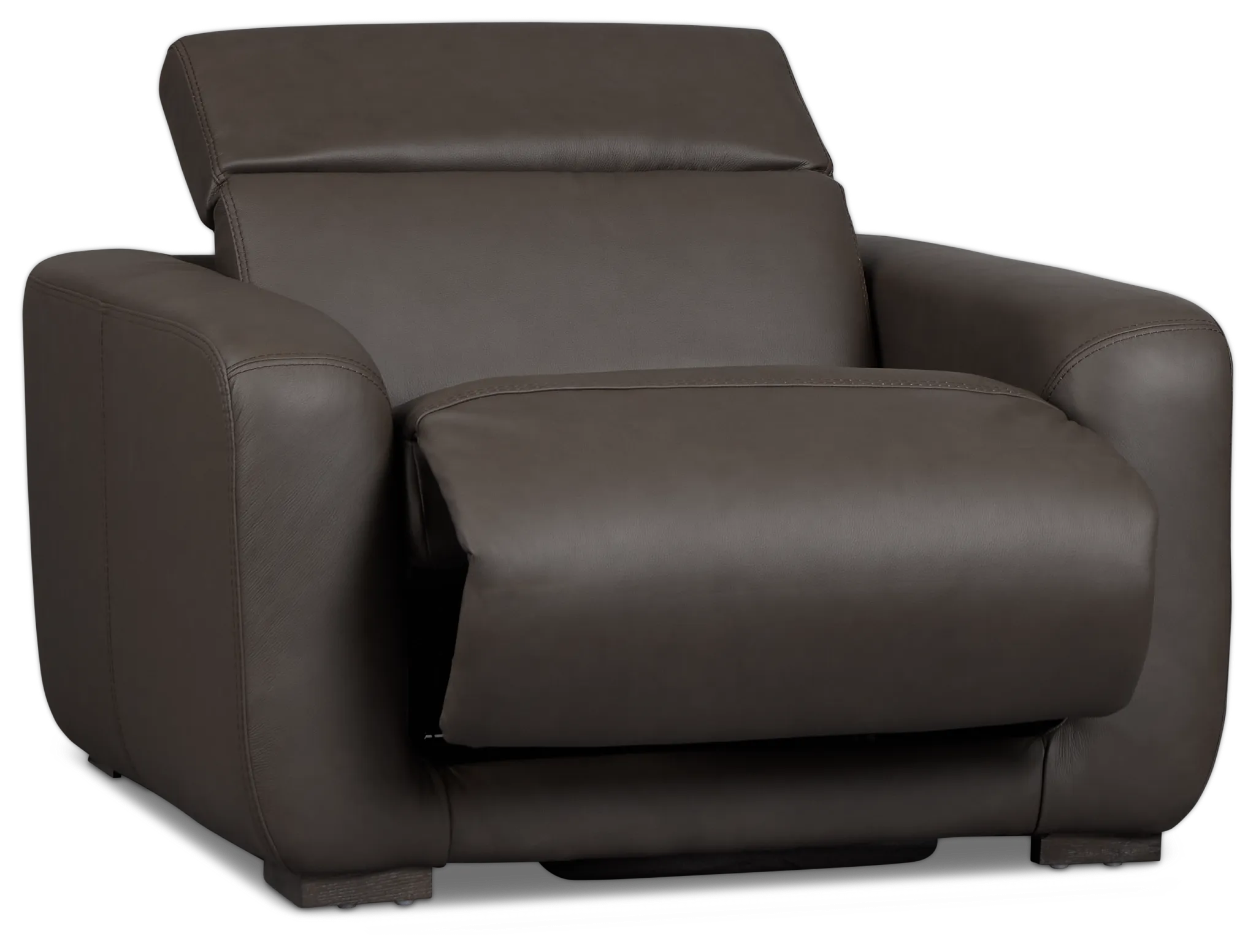 Kieran Dark Brown Lthr/vinyl Power Recliner With Power Headrest