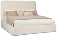 Lyndie Beige Upholstered Platform Bed