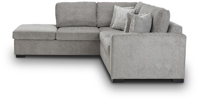 Blakely Gray Fabric Small Left Bumper Sleeper Sectional