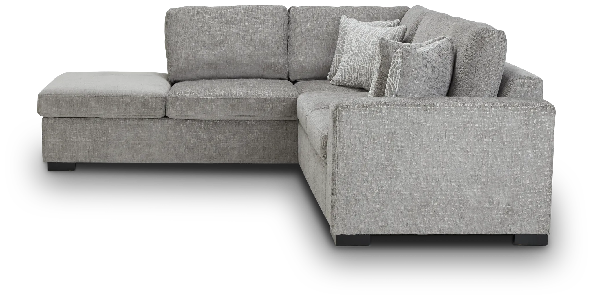 Blakely Gray Fabric Small Left Bumper Sleeper Sectional