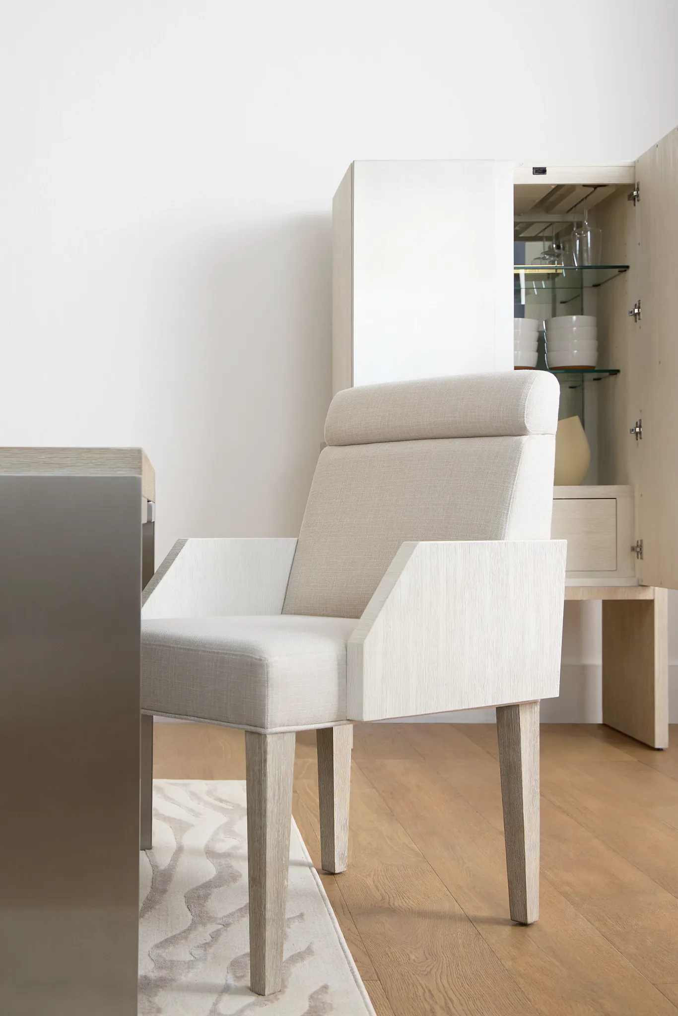 Miramar Light Tone Upholstered Arm Chair