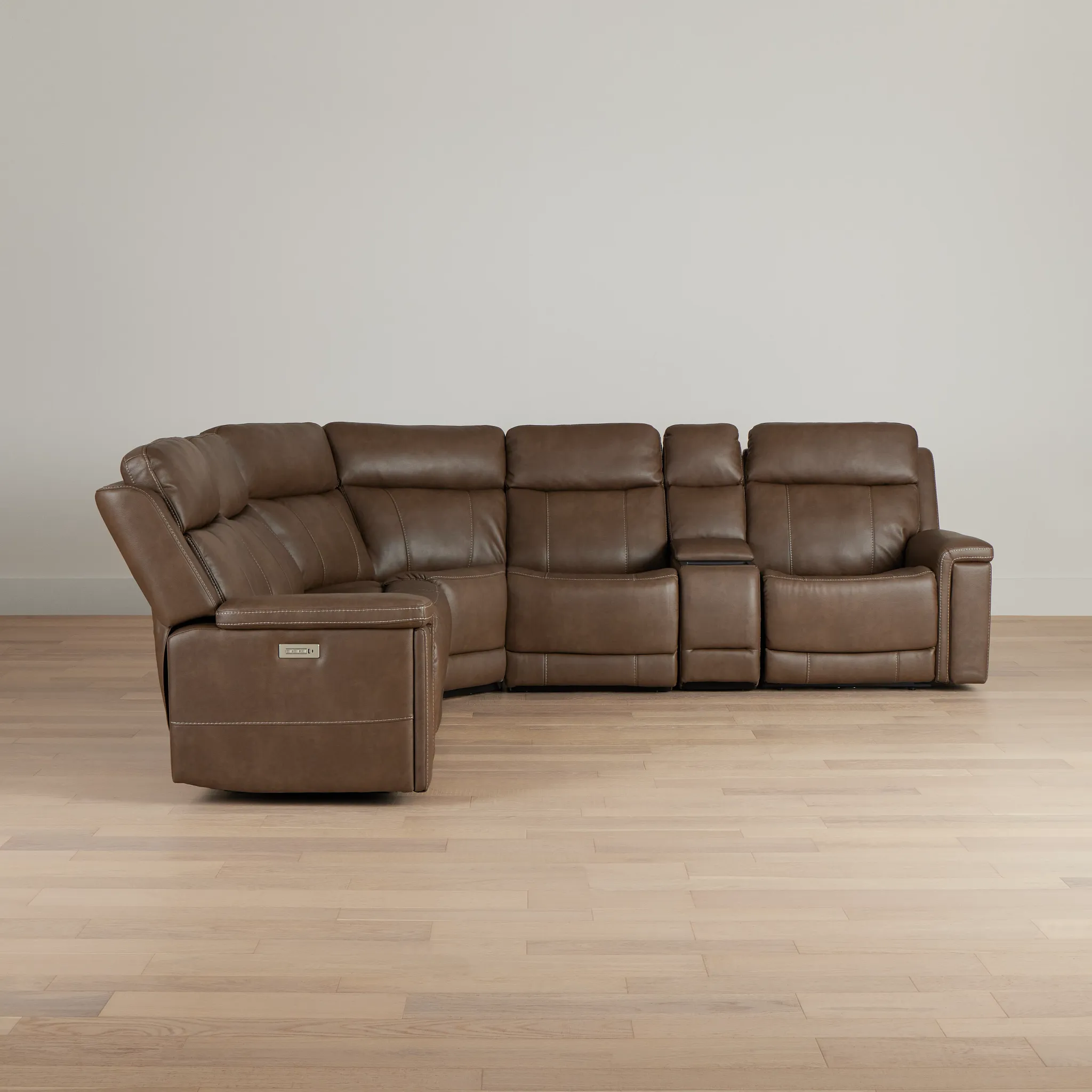 Jayden Brown Micro Medium Dual Power 2-arm Reclining Sectional
