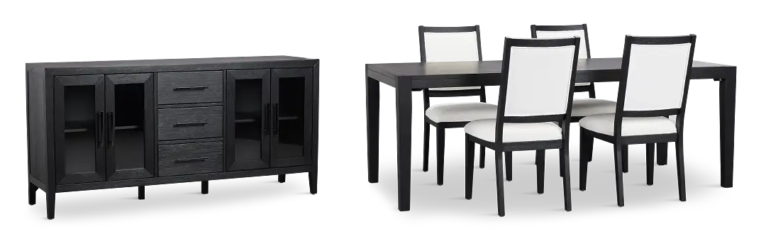 Alden Black Rect Dining Room Alden Black Rect Dining Room