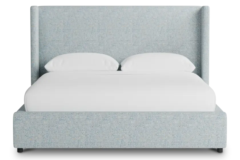 Captiva Natural Beauty Light Blue 48" Upholstered Shelter Bed Captiva Natural Beauty Light Blue 48" Upholstered Shelter Bed