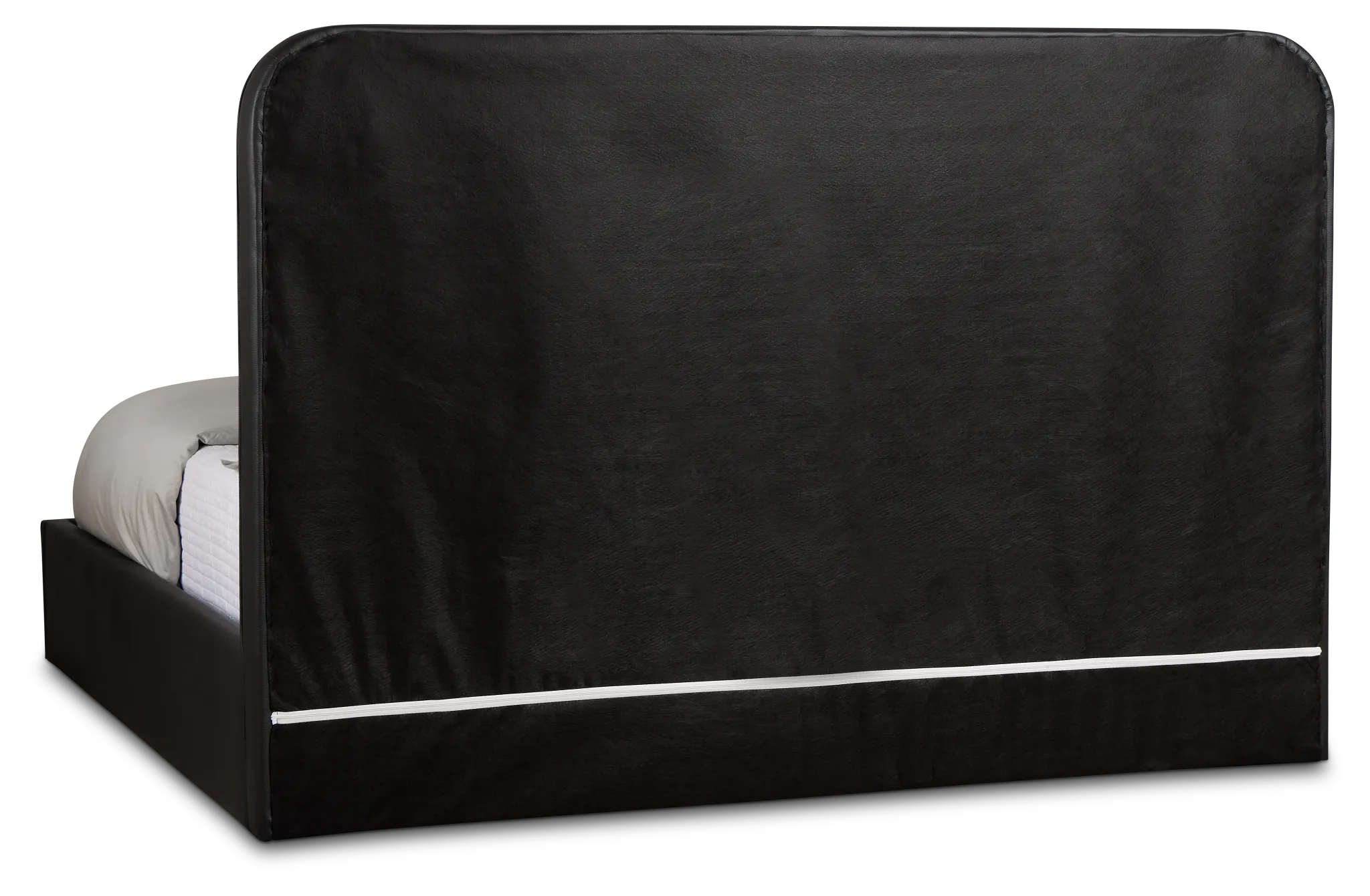 Doral Black Curved Upholstered Platform Bed