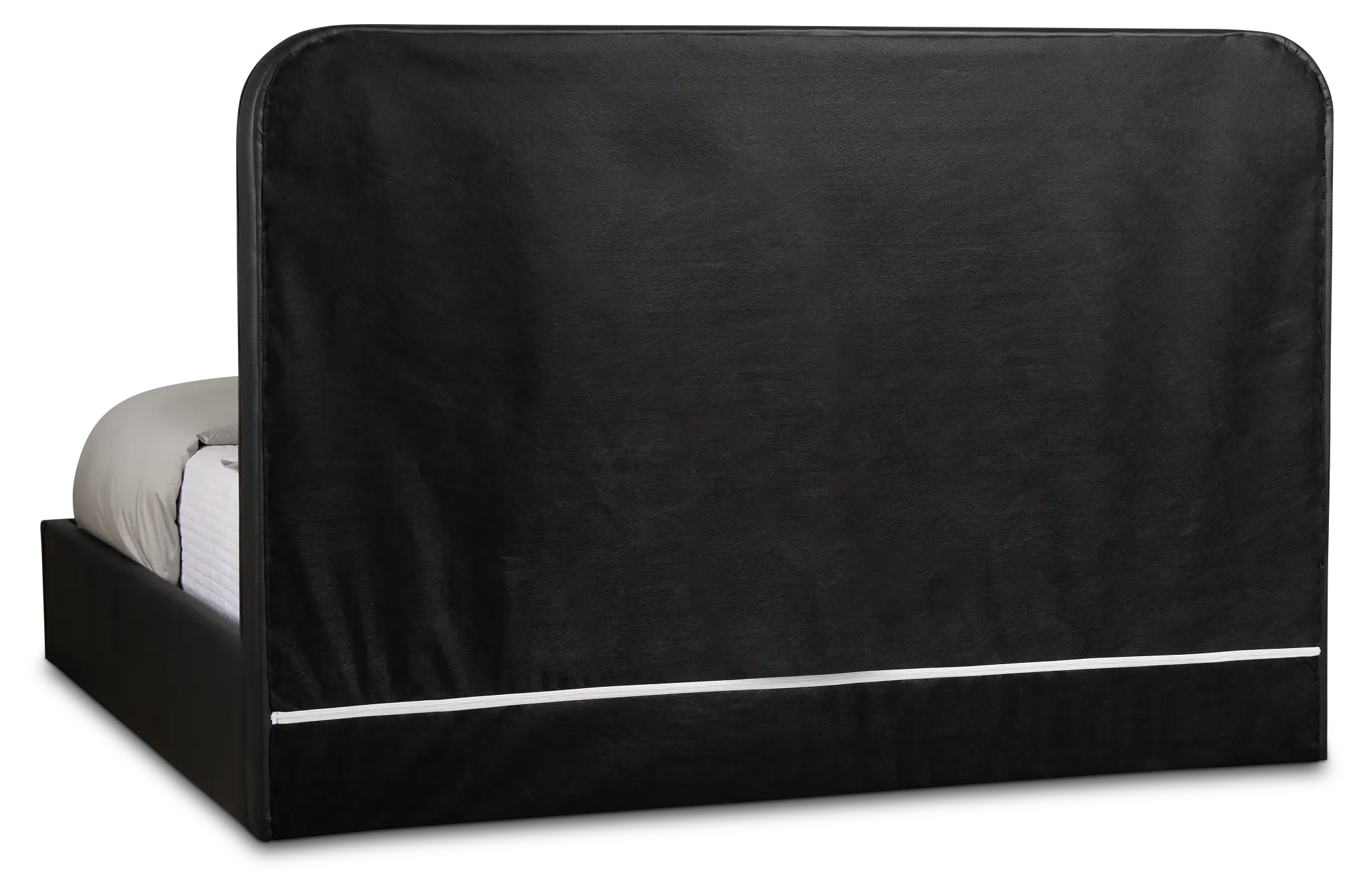 Doral Black Curved Upholstered Platform Bed Doral Black Curved Upholstered Platform Bed