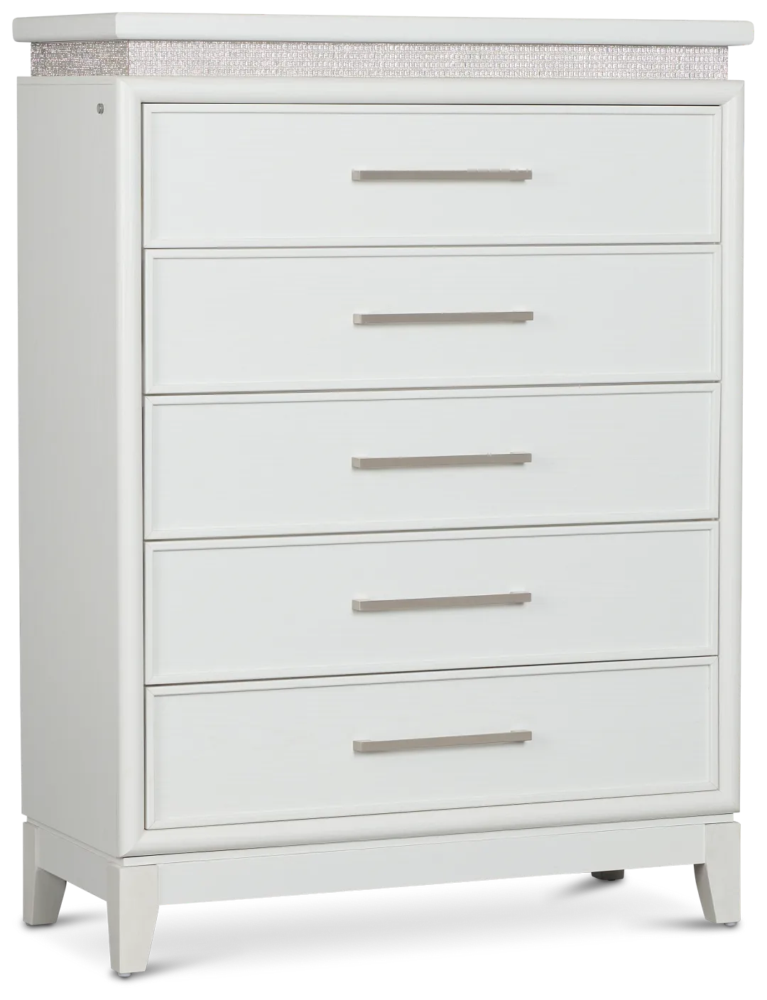 Alessandria White Lighted Drawer Chest