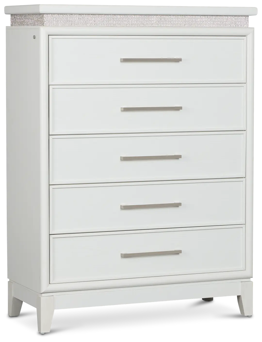 Alessandria White Lighted Drawer Chest Alessandria White Lighted Drawer Chest