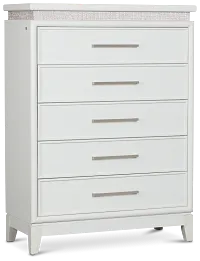 Alessandria White Lighted Drawer Chest