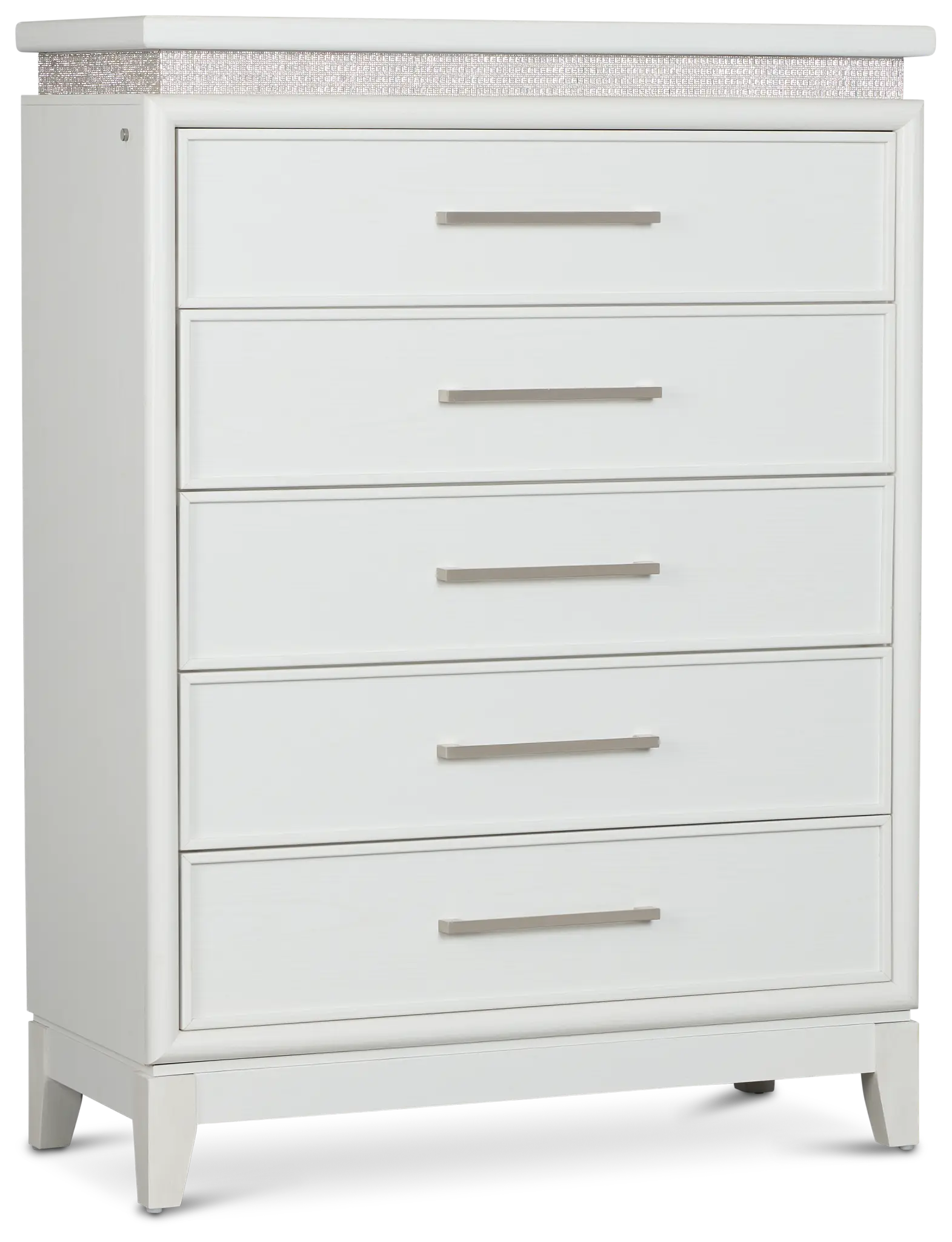 Alessandria White Lighted Drawer Chest Alessandria White Lighted Drawer Chest