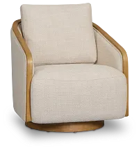 Campbell Gray Fabric Swivel Accent Chair